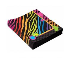 Forum Novelties X77469 Serviettes de table Motif années 80 Multicolore Taille unique