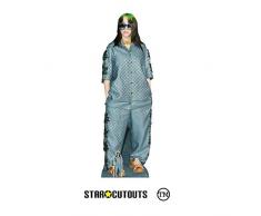 STAR CUTOUTS CS824 Billie Eilish Nuances de Cheveux Verts en Carton Grandeur Nature avec Mini Support de Table Gratuit Hauteur 163 cm Multicolore