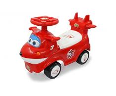 Jamara 460653 Super Wings Jett – Coffre sous lassise, Rabattable, tiroir et poignée de Maintien – Plusieurs Sons – Protection Anti-basculement Rouge