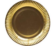 Folat Assiettes Jetables Couleur Mate Or, 65883