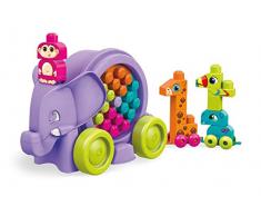 Mega Bloks La Parade de LEléphant violet, jeu de blocs de construction, 25 pièces, jouet pour bébé et enfant de 1 à 5 ans, FFY14