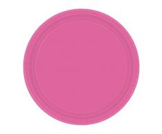 Amscan International 54015–103 Rose Vif Assiettes en Papier 18 cm