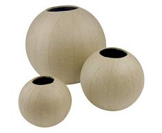 Décopatch HD003O - Un support en papier brun pulpé 8x8x7,5 cm, Vase boule