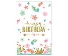 Amscan International 572106 Plastique Vaisselle, nappe en papier Boho Birthday Girl