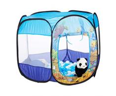 Relaxdays Tente de jeu sous-marins, piscine à balle mer, océan, 100 boules, Pop Up, dès 3 ans pliable, 77 x 98 x 83 cm, 10028883, bleu