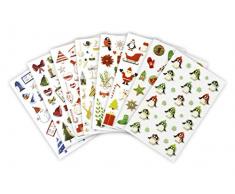 Maildor CY103C - Un sachet de gommettes Cooky 8 planches 7,5x12 cm, Noël (249 stickers)