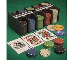 Tobar - 21974 - Set de jeu de poker avec jetons, cartes et tapis