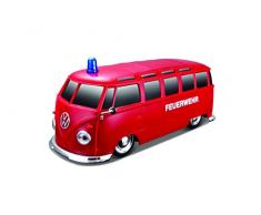 Maisto - 82091F - Voiture Miniature - VW Bus - Pompiers - Radiocommandée - Echelle 1/24 - Rouge