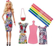 Barbie Coffret Crayola Tenues Fruitées, Poupée et Vêtements lavables à Customiser Feutres Parfumés, Accessoires inclus, Jouet pour Enfant, Ggt44