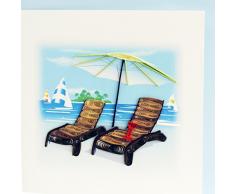 ORIGAMO qu029 – Carte de vœux, Fauteuil et Parasol, Filigrane de Papier Origami,
