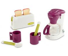 Smoby - 310507 - Jei dImitation - Tefal - Petit Déjeuner - Accessoires Cuisine - Grille -Pain et Cafetière Express - + 2 Tasses et 2 Cuillières