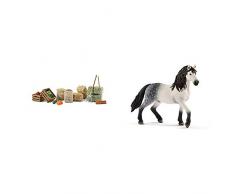 Schleich-42105 Horse Club Playset, 42105, Multicolore, 19 x 11,4 x 6,6 cm & Horse Club Figurine Étalon andalou, 13821, Multicolore