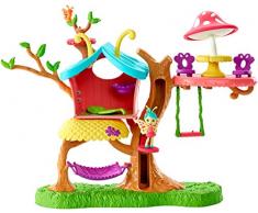 ​Enchantimals Coffret La Maison du Papillon, mini-poupée Baxi et figurine animale Wingrid avec ascenseur et accessoires, jouet pour enfant, GBX08