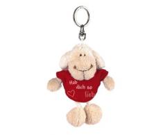 NICI 31559 Porte-clé avec Peluche Mouton Portant Un t-Shirt Rouge Hab Dich So Lieb 10 cm