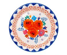 Talking Tables Inspired by India Lot de 12 assiettes en papier entièrement recyclables Motif floral 23 cm