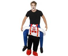 Smiffys Costume clown sinistre portant quelquun sur son dos, bleu, Costume une pièce av