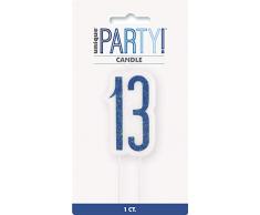 Unique Party- Bougie, 83876, Bleu/argenté