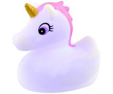 Unbekannt Z889370 Licorne Canard de bain à LED, Multicolore - Version Allemande