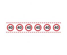 Folat Guirlande de fête Motif Ruban de Chantier orné de Panneaux de signalisation 15 m