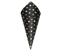 amscan 149400 Noir Buffet Snack Cônes avec Plateau