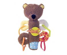 Woodyland 1068700012 Peluche ours en peluche avec couineur Hochet Matahi, Multicolore - version anglaise