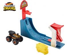 Hot Wheels Monster Trucks Défi Méga Rampe, coffret de jeu pour voitures, un véhicule avec roues géantes inclus, jouet pour enfant, GCG00