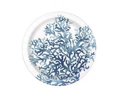 Unique Party Lot de 8 assiettes en papier Motif récif Bleu 18 cm