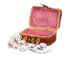 Tobar - 18720 - Petit service à thé décor ourson, dans un joli panier en osier