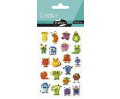 Maildor 560503C - Un sachet de gommettes 3D Cooky 1 planche 7,5x12cm, Monstres 2 (21 stickers)