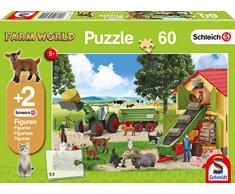 Schmidt Spiele- Entrée Non Rentrée du Foin à la Ferme, 60 pcs, 56241