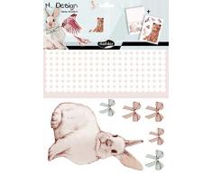 Maildor AD038O - Un sachet M Design 2 planches stickers muraux 25x35 cm, Lapin et ours