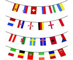 Gifts 4 All Occasions Limited SHATCHI-396 Guirlande de 24 drapeaux de football Euro Longueur 56 m