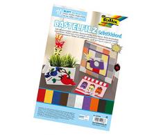 Folia 520499 – Feutre de Bricolage Autocollant 10 Feuilles Couleurs Assorties, env. 20 x 30 cm