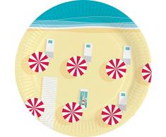 amscan 9904264 Lot de 8 Assiettes en Papier Multicolore