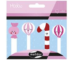 Maildor MI054C - Un sachet de 4 mémos marque-pages adhésifs 20 pages, Bonbons