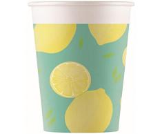 Procos 90571 Lot de 8 Gobelets Citron Jaune/Vert