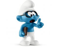 Schleich- Figurine Schtroumpf à Lunettes The Smurfs, 20812, Bleu