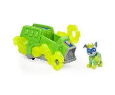 La Pat Patrouille - 6056875 - Véhicule + Figurine Mighty Pups Charged Up - Rocky - Voiture Paw Patrol - Jeu jouet enfant