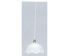 Rulke Rulke010509 Lampe à Suspension avec Abat-Jour en Porcelaine Blanc