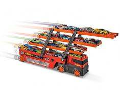 Hot Wheels Méga Transporteur, camion pour transporter jusquà 50 petites voitures, jouet pour enfant, GHR48