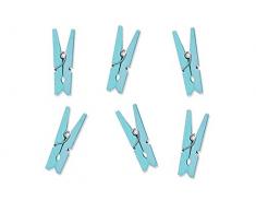 Partydeco kld-011j-karton – Lot de 20 Mini Pinces à Linge décoratives pour cadeaux baptême, bleu