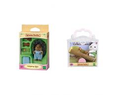Sylvanian- Hedgehog Baby Families Mini-Poupée-Bébé Hérisson, 5068, Multicolore & Le bébé Chat et balançoire Double Families Mini-poupées et Accessoires, 5205, Multicolore