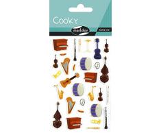 Maildor CY079C - Un sachet de gommettes 3D Cooky 1 planche 7,5x12cm, Instruments de musique (30 stickers)