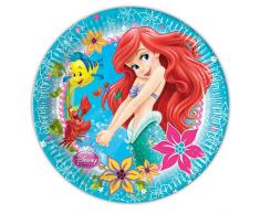 Disney 23 cm Princess Ariel Little Mermaid Assiettes de fête, Lot de 8