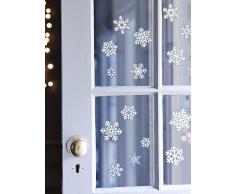 Gifts SHATCHI-727 Lot de 80 autocollants décoratifs pour fenêtre Motif flocons de neige Blanc/bleu