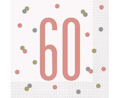 Unique Party- Serviettes de Table en Papier, 84885, Rose Gold