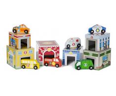 Melissa & Doug Nesting and Sorting Buildings and Vehicles Bois véhicule de Jouet – Véhicules de Jouet en Bois, Multicolore, Voiture, 3 année (s), 6 Ans (s), Enfant/Fille