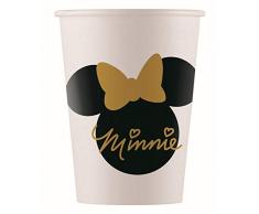 Procos 90724 Minnie Mouse Lot de 8 Mugs de fête Disney Minne Gold en Carton, Blanc, Noir