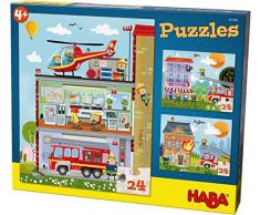 HABA 304186 - Puzzles Ma petite caserne de pompiers