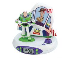 Lexibook-RP505TS Disney Toy Story Buzz Woody Radio réveil projecteur, Veilleuse intégrée, Projection de lheure au Plafond, Effets sonores, à Piles, Blanc/Vert, RP505TS